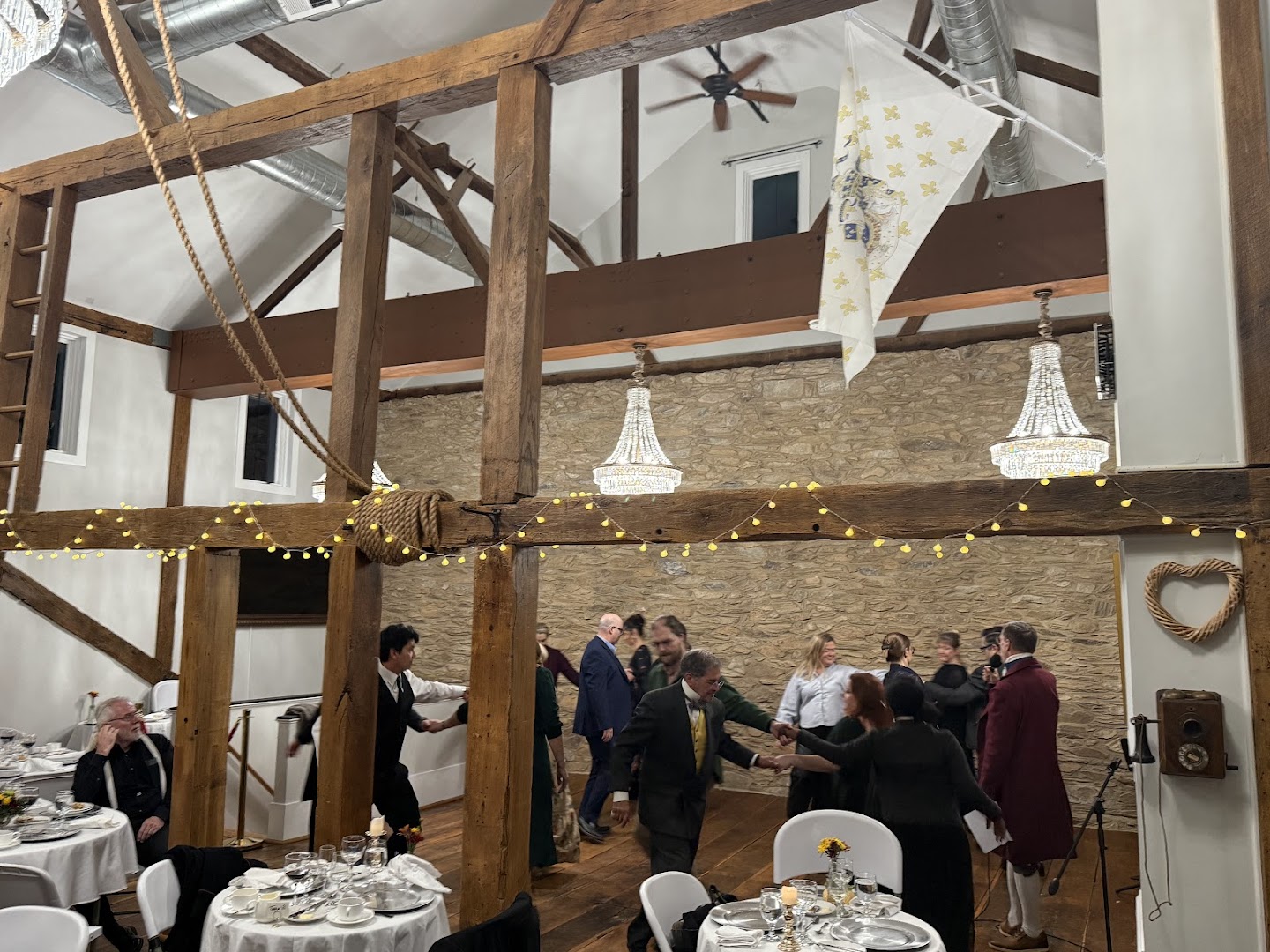 Indoor wedding venue at Shiloh Manor Farm in Purcellville, Virginia