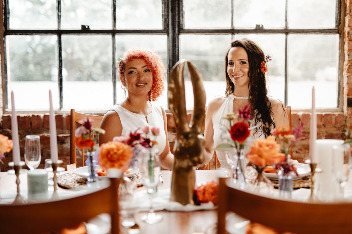 Indoor wedding venue at Tenthward Distilling in Frederick, Maryland