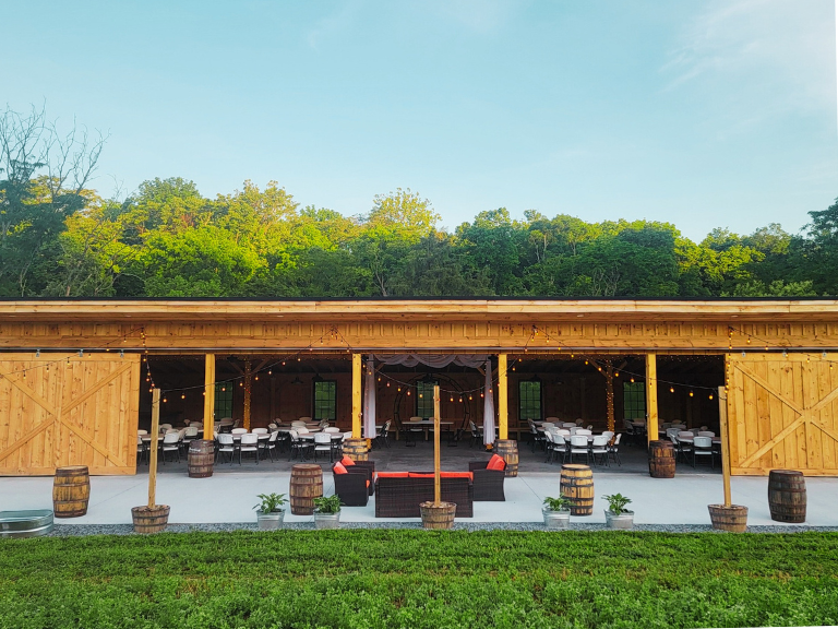 Indoor wedding venue at Timber Valley Farm Barn Rental in Clear Spring, Maryland