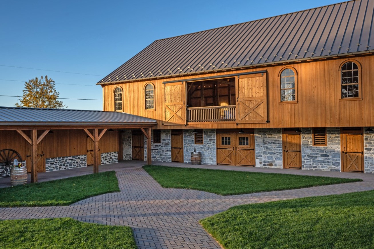 Indoor wedding venue at Whistling Wren Farm in Keedysville, Maryland